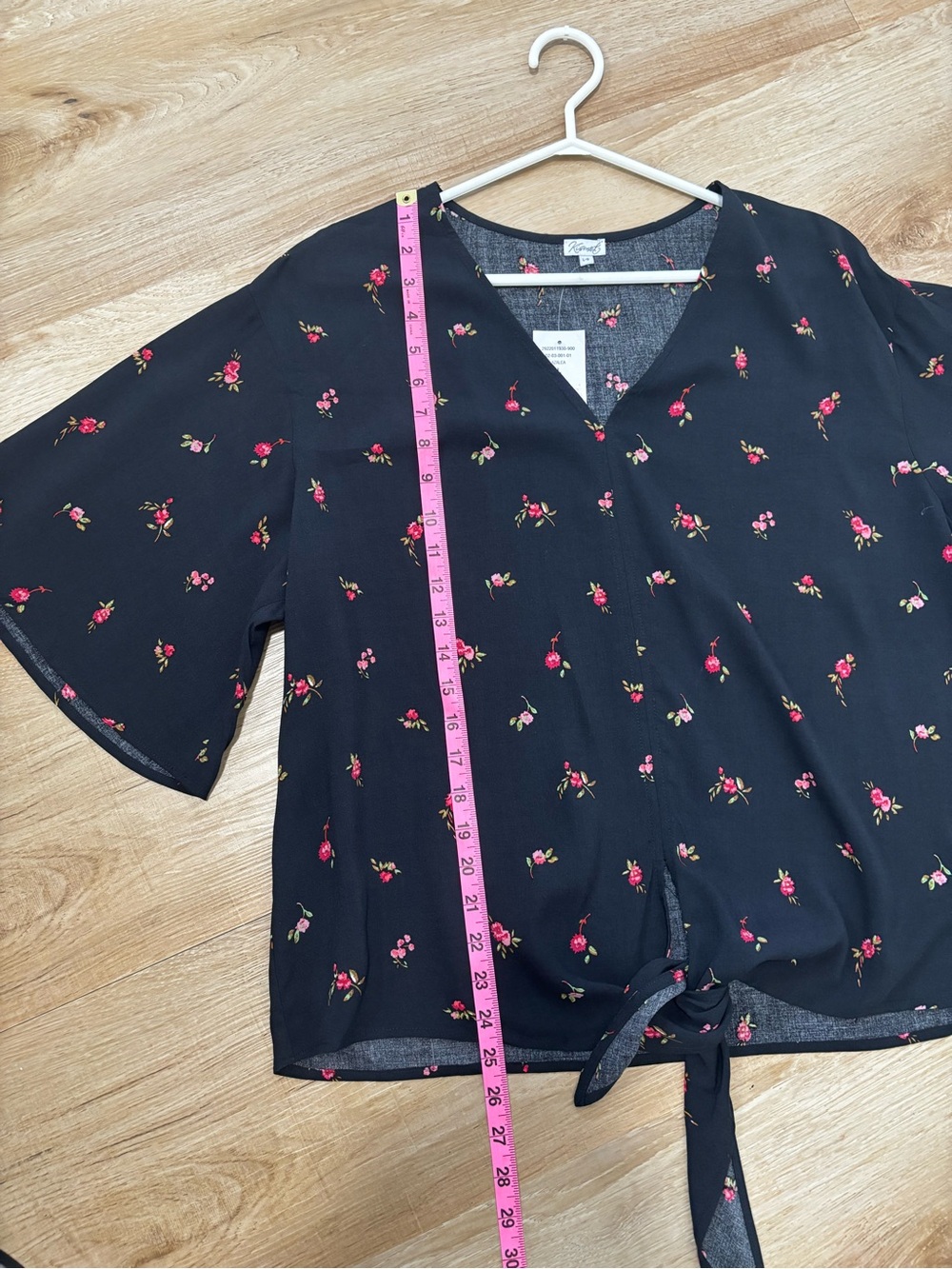 Kismet Black Tie-Front Floral Blouse - Picture 6 of 9